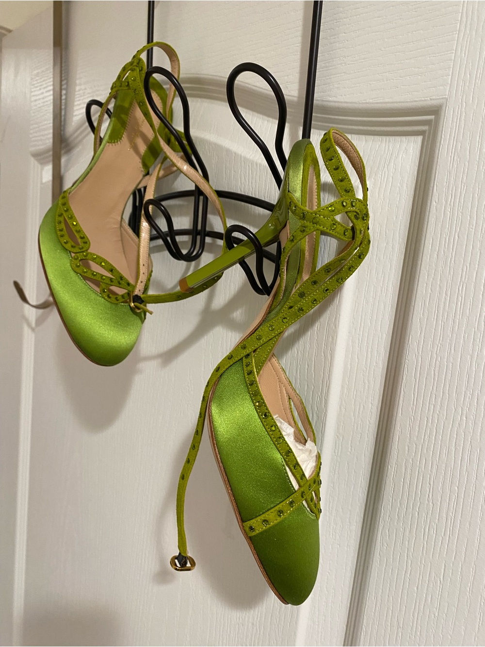 Donna Karan Lime Green Lace-Up Heels - Picture 7 of 7